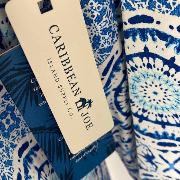Caribbean Joe Womens UPF 50 Yoke Neck Dress Medallion Blue Sz Medium NWT… - Picture 5 of 10